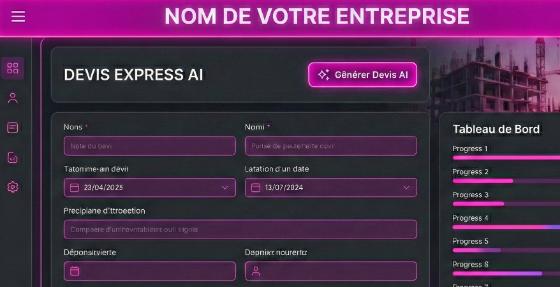Screenshot logiciel devis IA artisan - génération PDF devis professionnel sur chantier