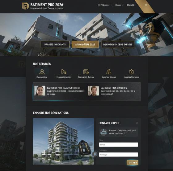 Portfolio site web maçonnerie gros oeuvre - exemple réalisation artisan