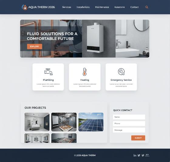 Portfolio site web plomberie - exemple réalisation artisan